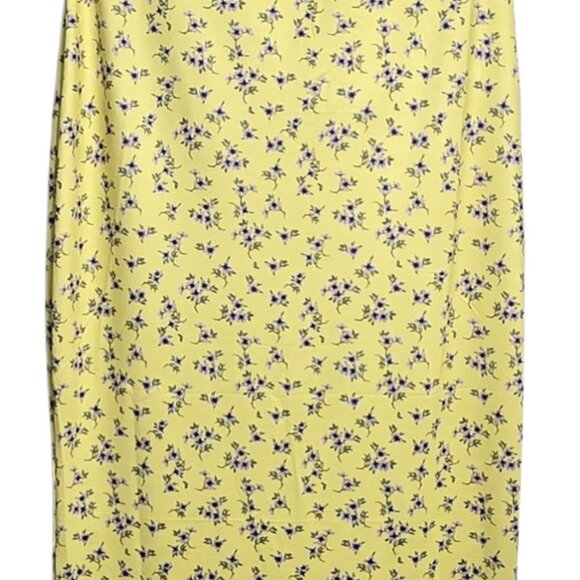 NWOT | Yellow Floral Print Cowl Neck Backless Open Back Slip Maxi Dress | Medium - Picture 4 of 6